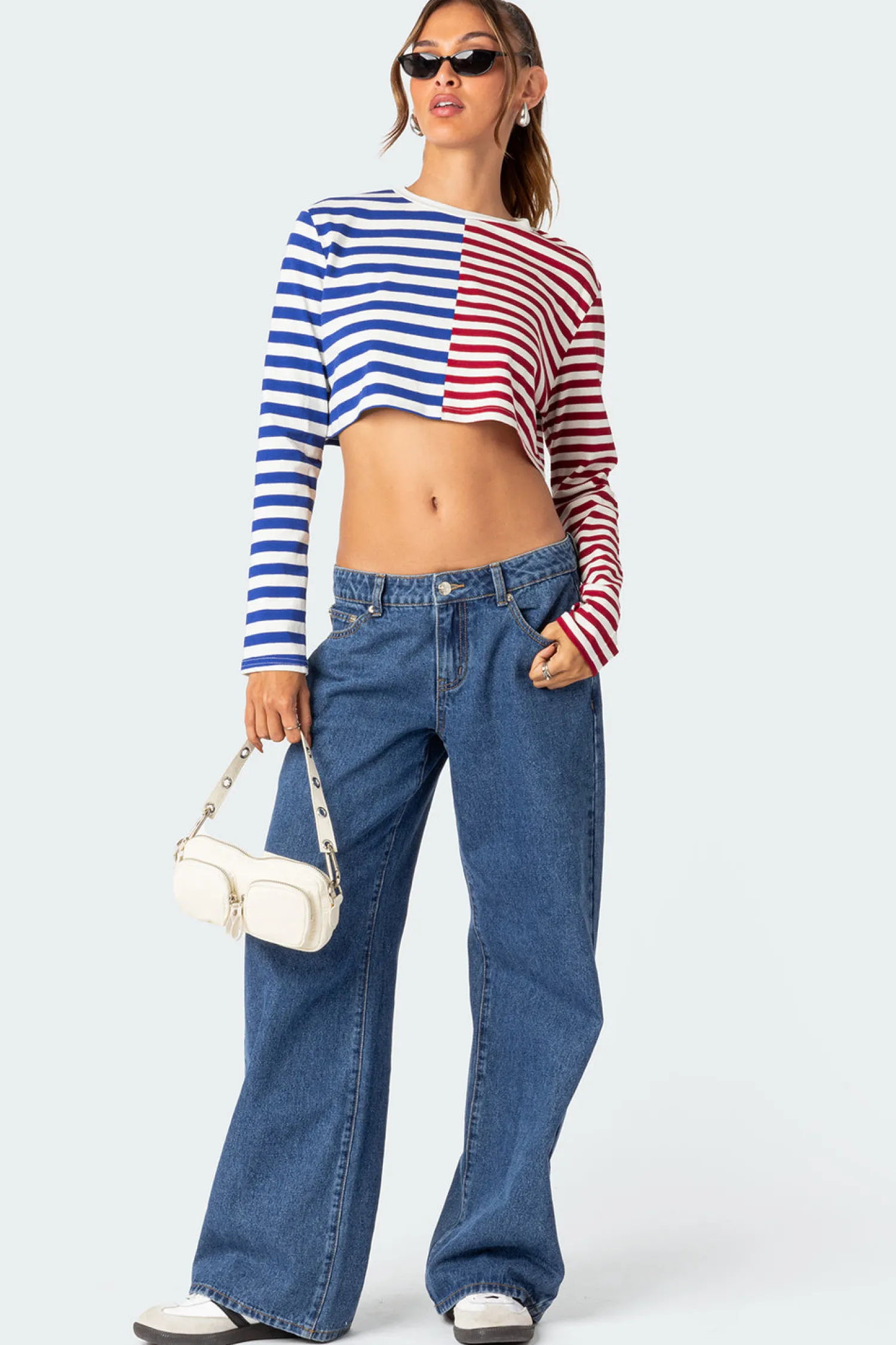 Crop Tops | T-Shirts*edikted Oversized Striped Long Sleeve T Shirt MIX