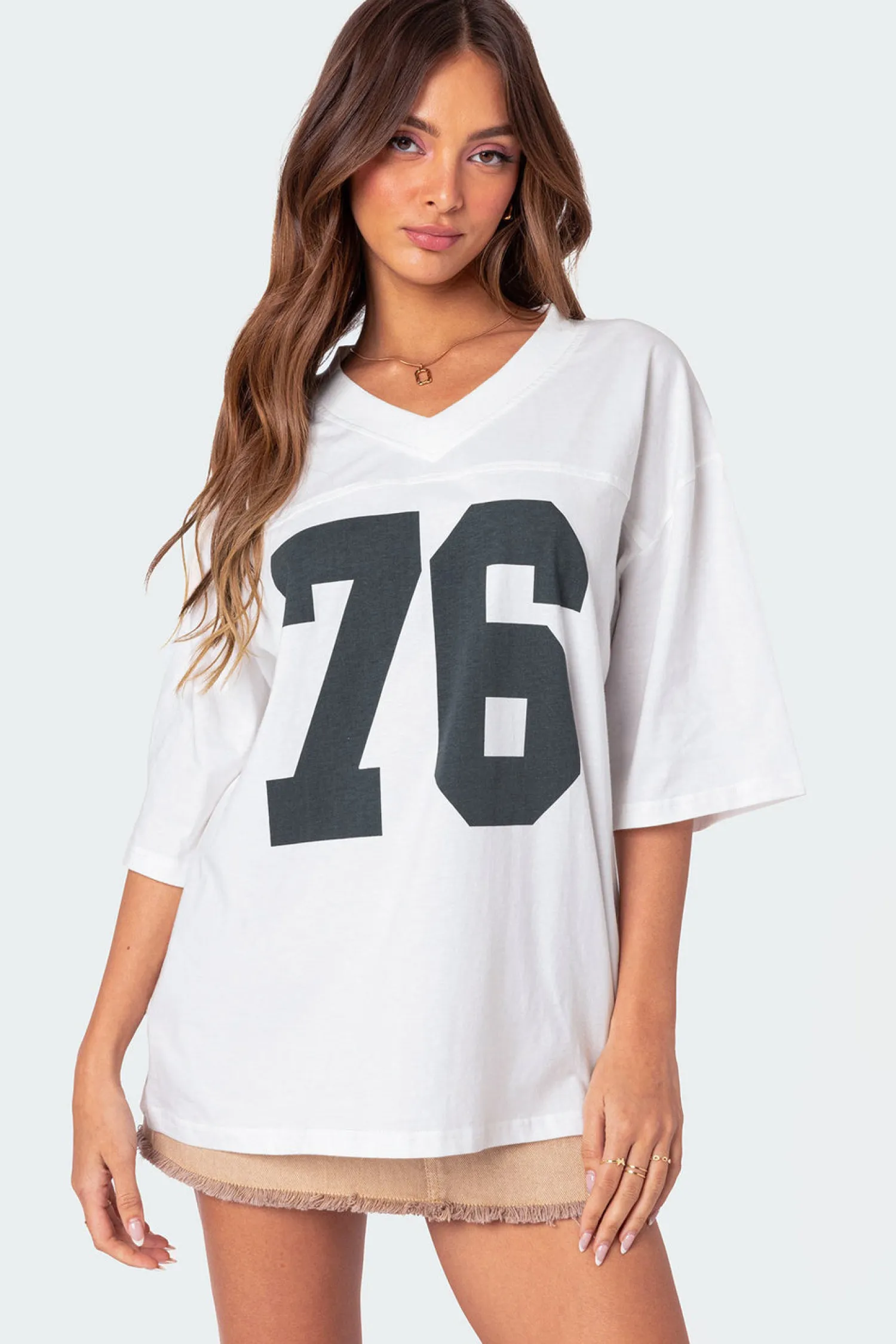 T-Shirts | Graphic Tops*edikted 76 Oversized T-Shirt WHITE