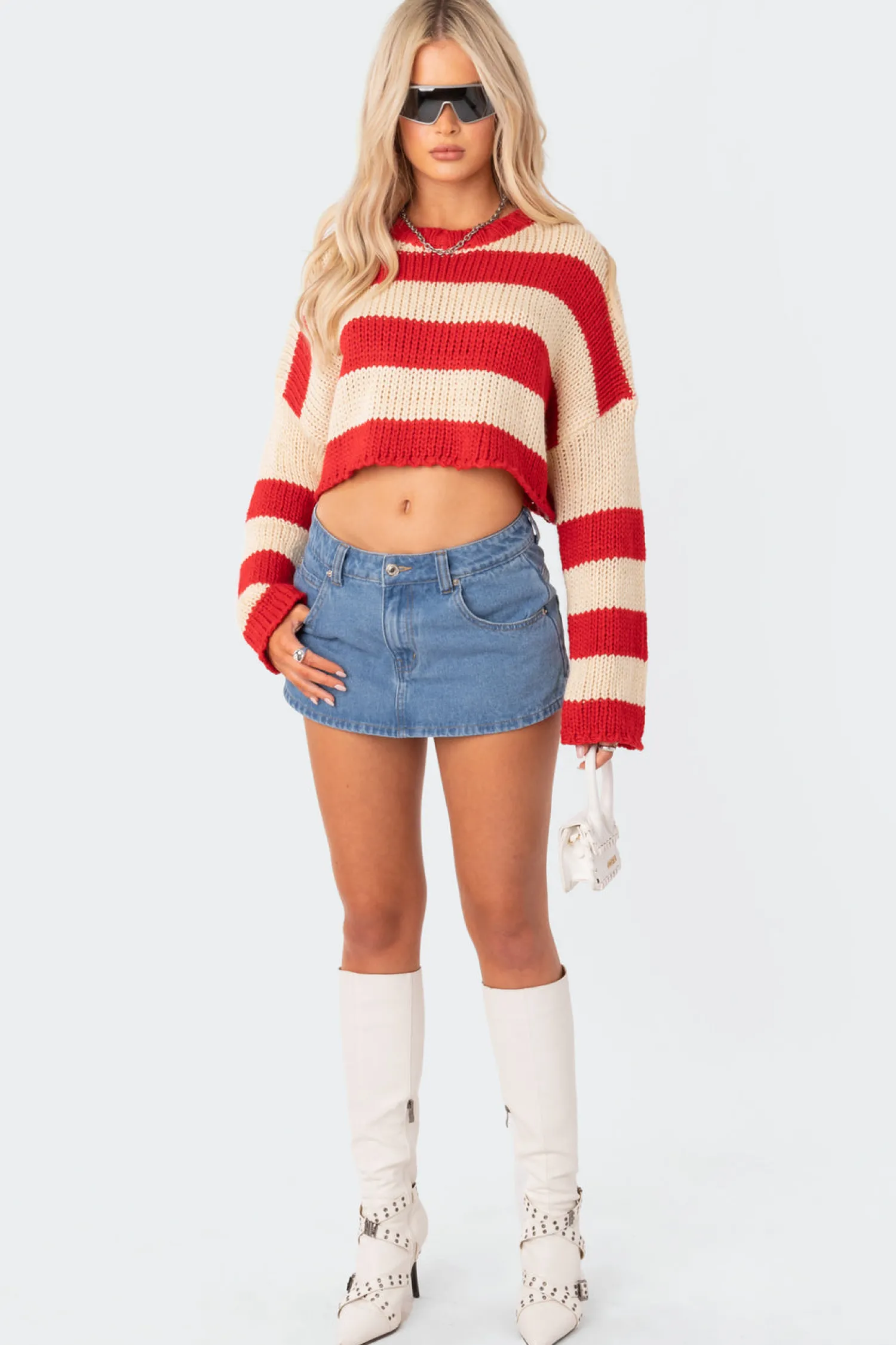 Crop Tops | Sweaters & Cardigans*edikted Ozzy Cropped Knitted Sweater RED