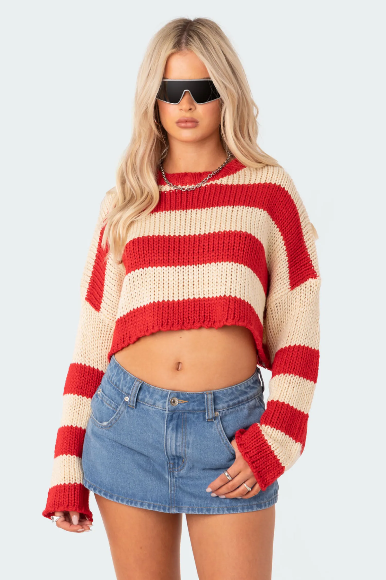 Crop Tops | Sweaters & Cardigans*edikted Ozzy Cropped Knitted Sweater RED