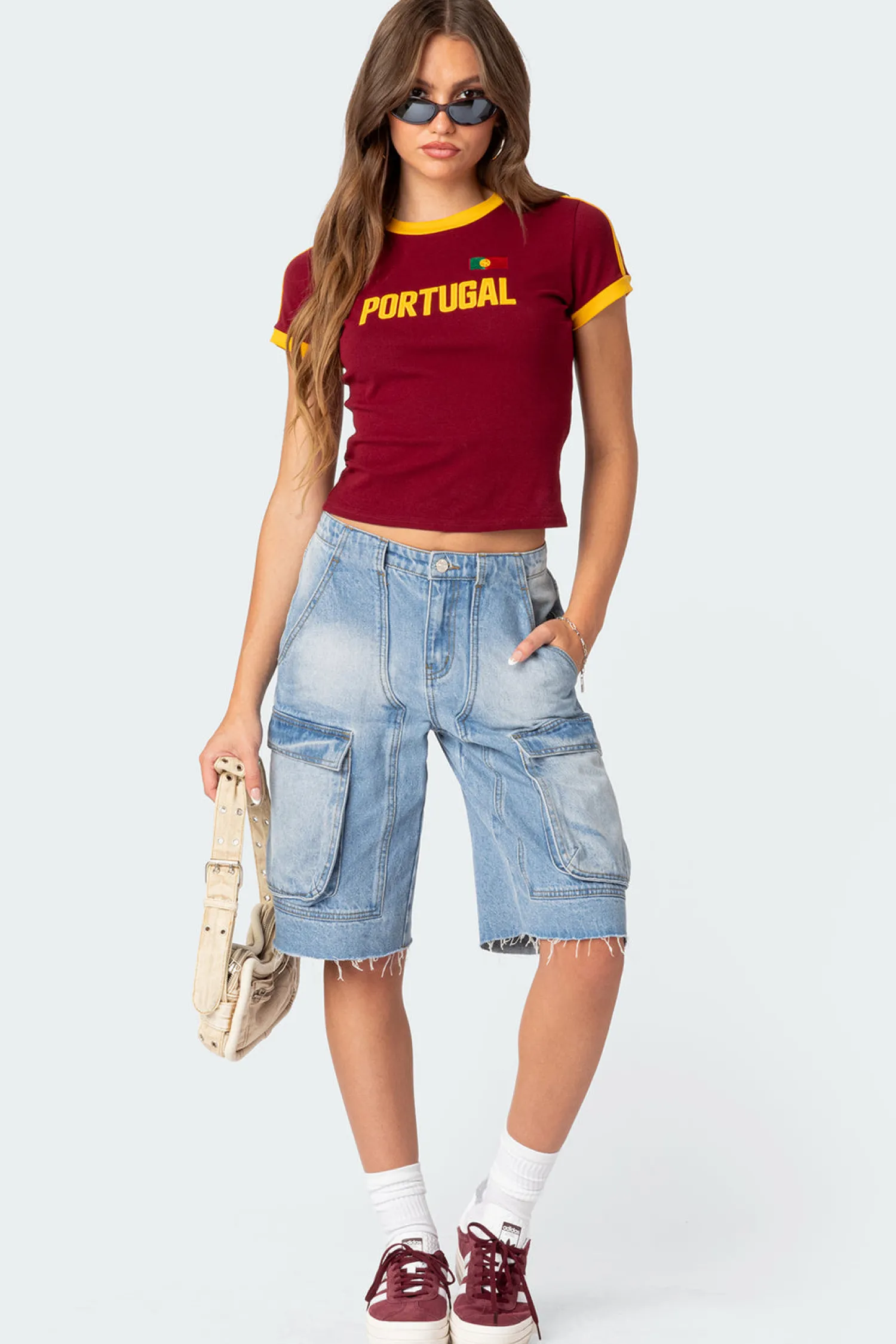 T-Shirts | Graphic Tops*edikted Portugal T-Shirt BURGUNDY