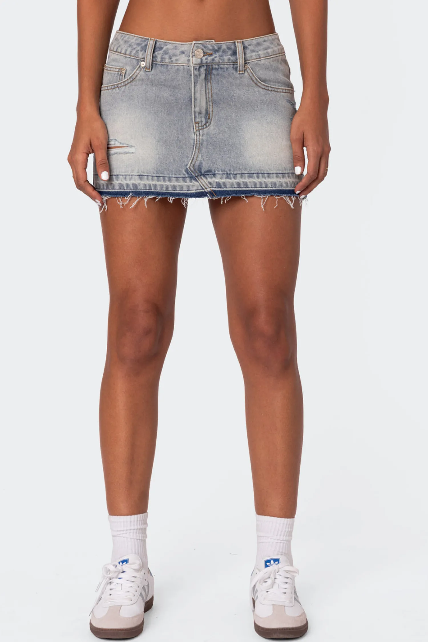 Skirts | Skirts*edikted Priyanka Distressed Denim Mini Skirt LIGHT BLUE