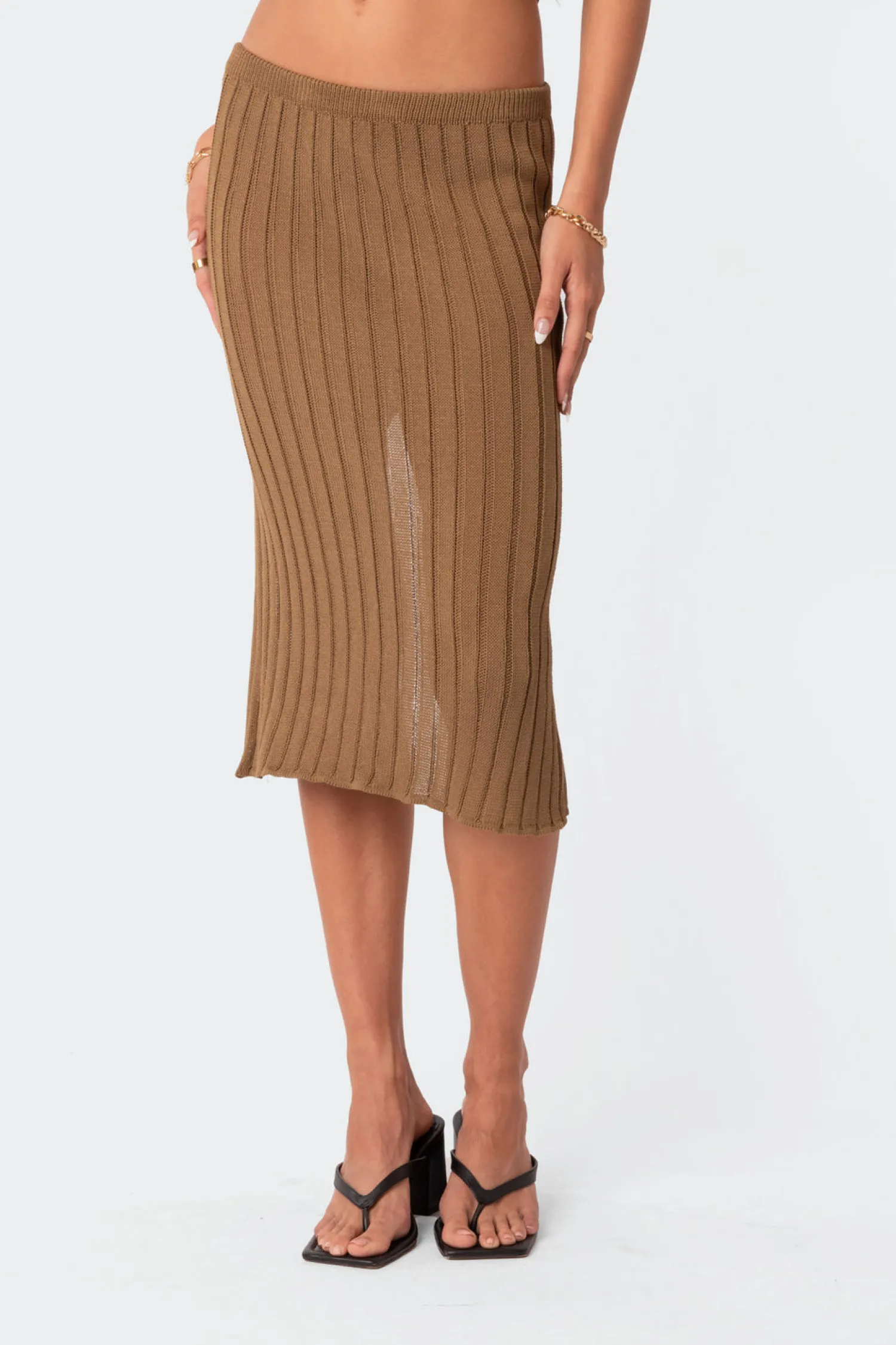 Skirts | Skirts*edikted Quynh Slitted Knit Midi Skirt OLIVE