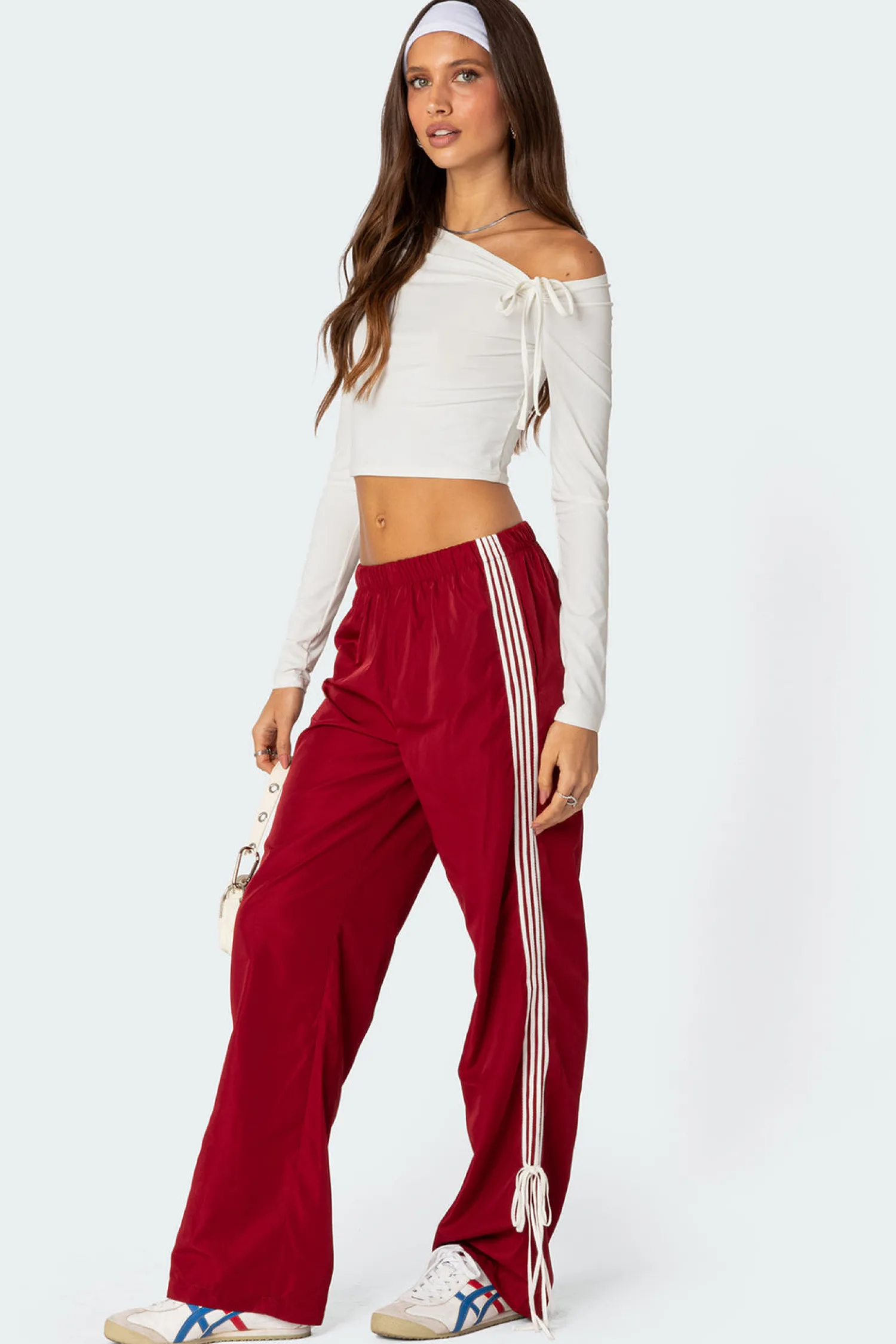 Pants | Pants*edikted Remy Ribbon Track Pants RED