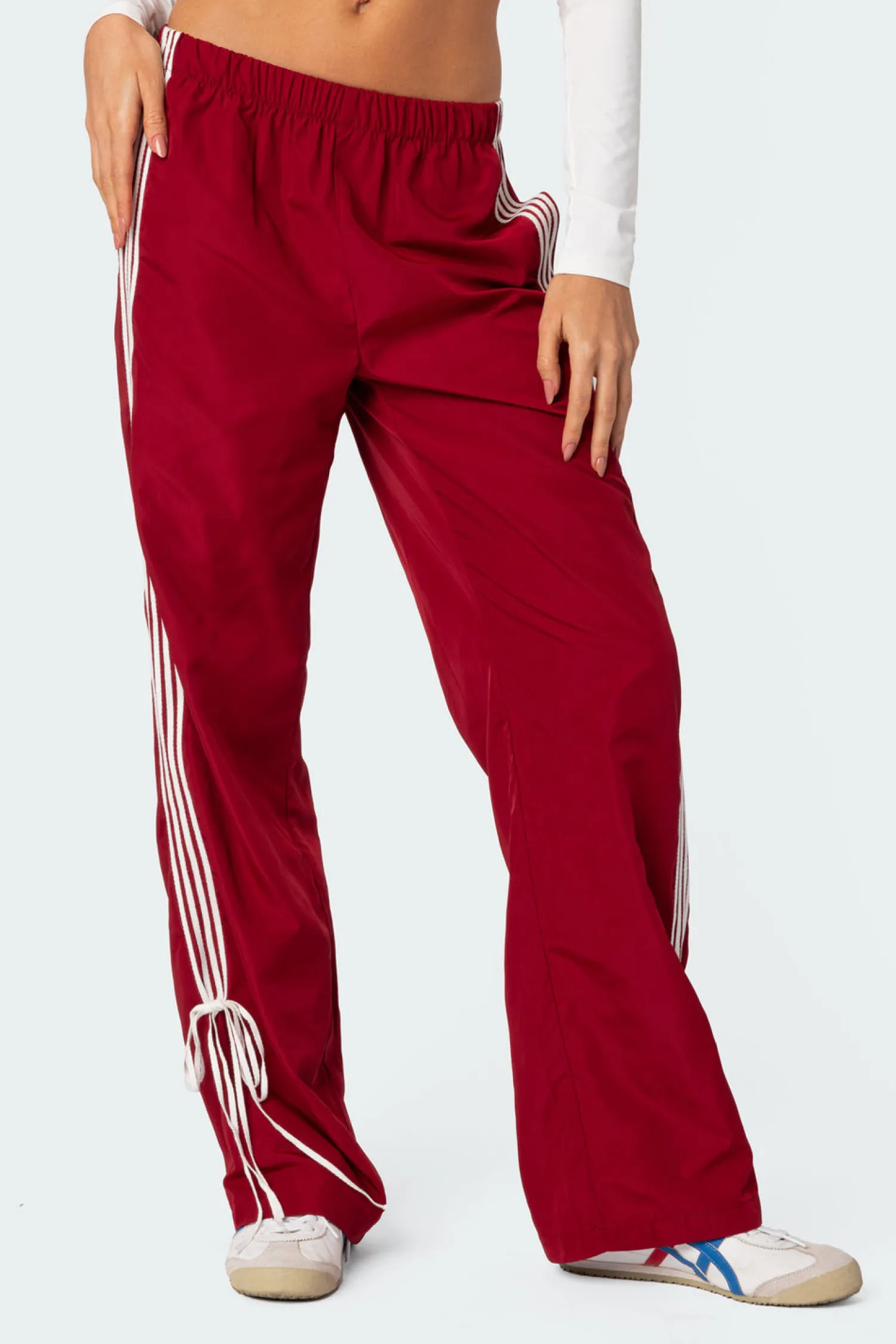 Pants | Pants*edikted Remy Ribbon Track Pants RED