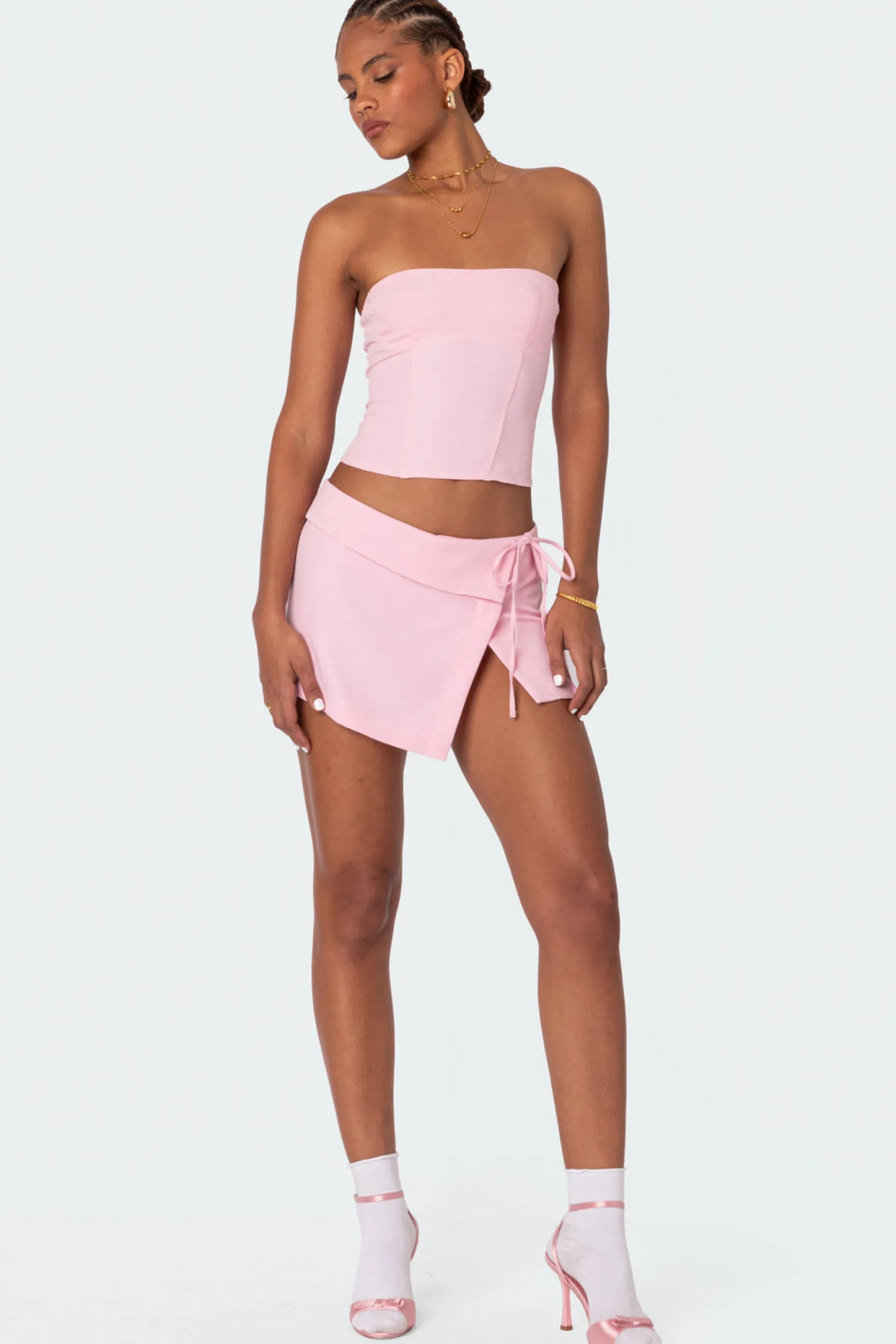 Skirts | Skirts*edikted Selena Asymmetric Wrap Mini Skirt PINK