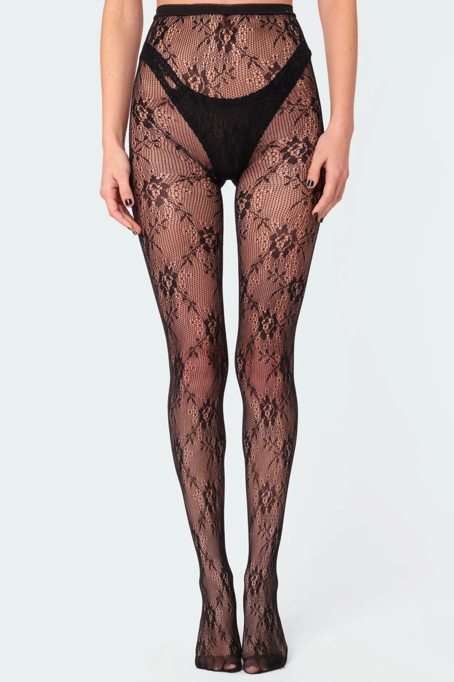 Night Out | Socks & Tights*edikted Sheer Lace Tights BLACK