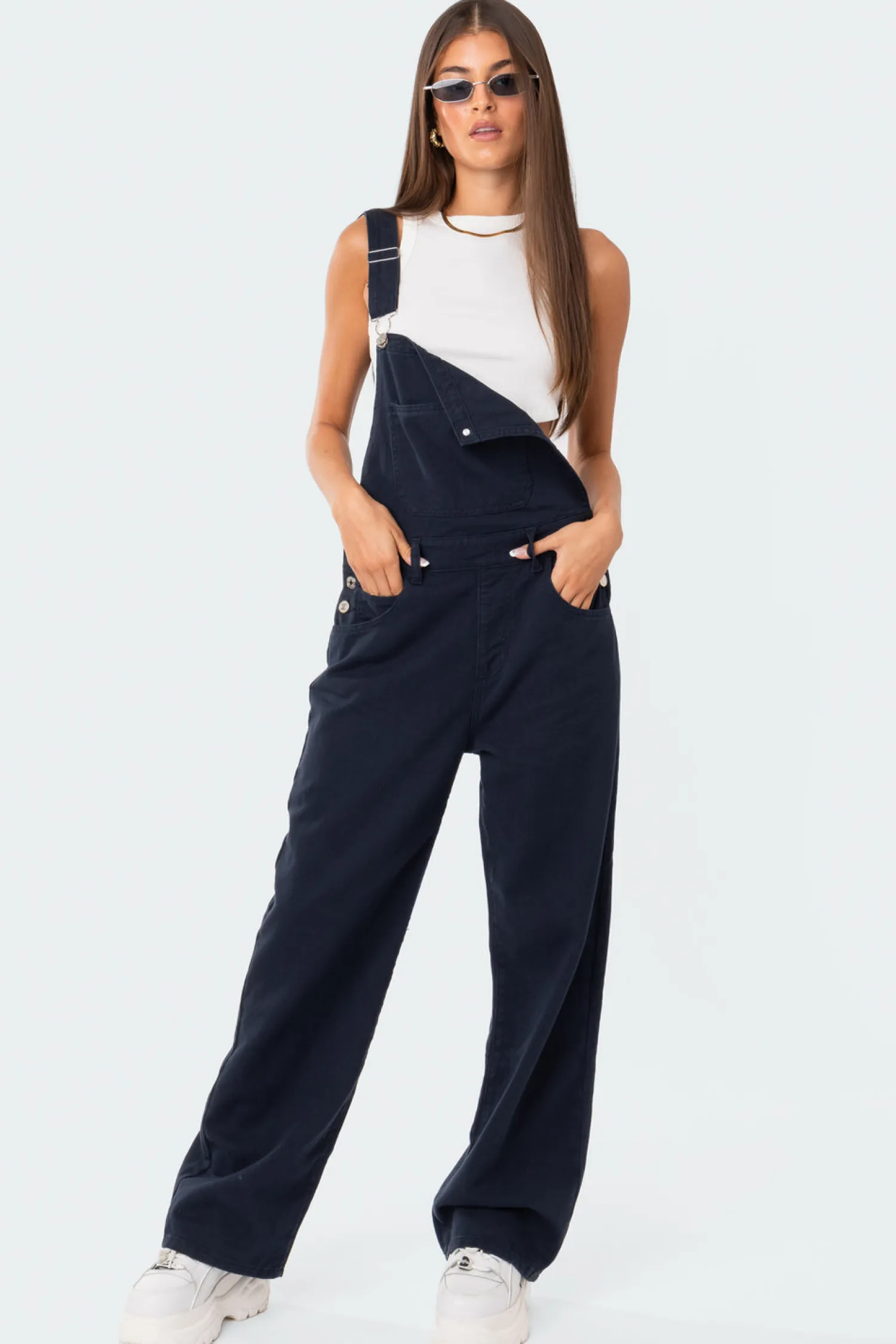 Jumpsuits & Rompers | Denim*edikted Sk8Ter Wide Leg Denim Overalls BLUE