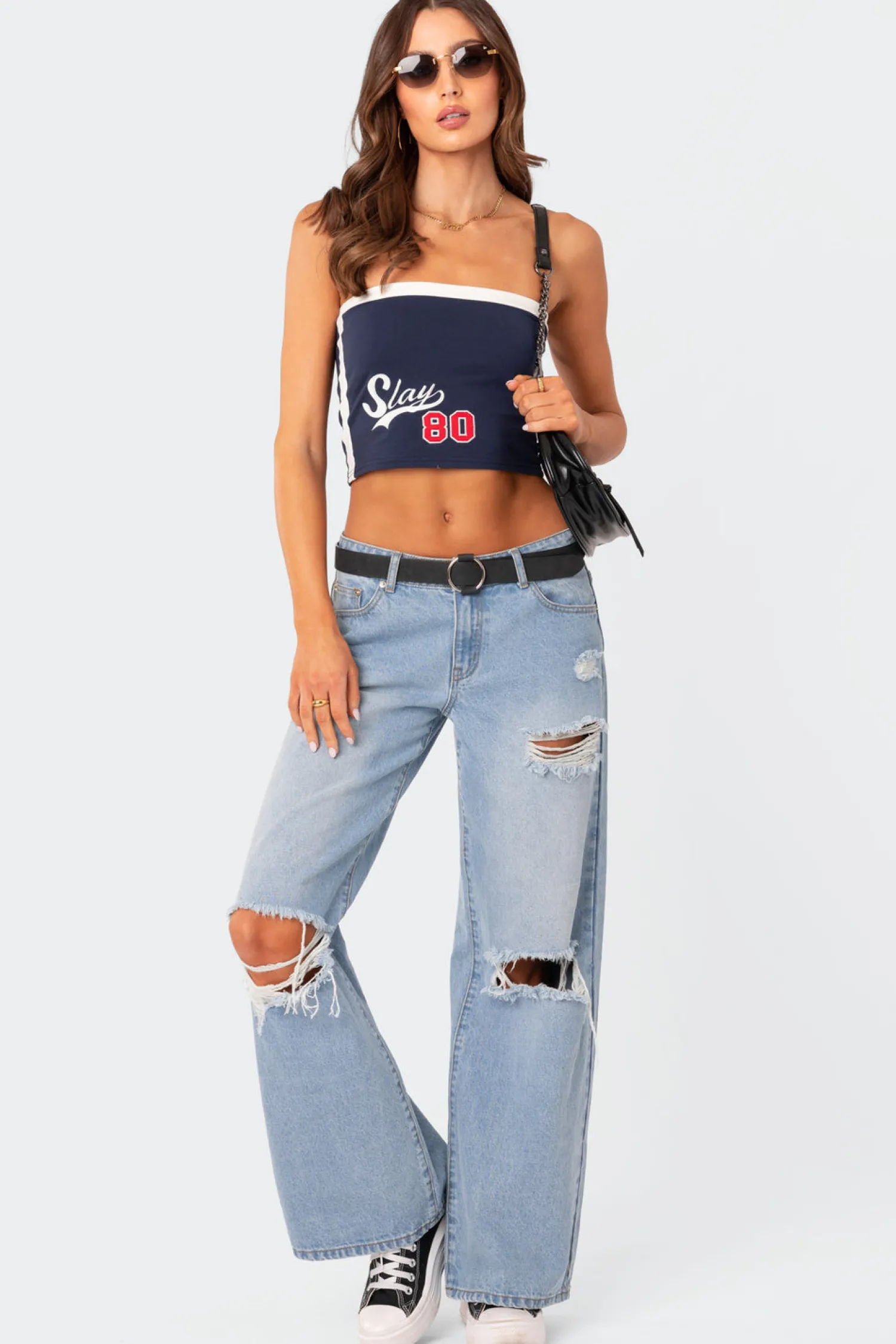 Crop Tops | Strapless Tops*edikted Slay Tube Top NAVY