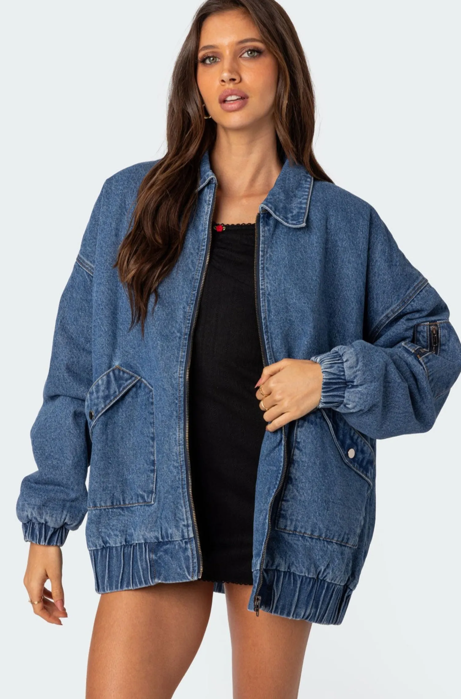 Jackets & Coats | Denim*edikted Sophie Oversized Washed Denim Coat BLUE WASHED