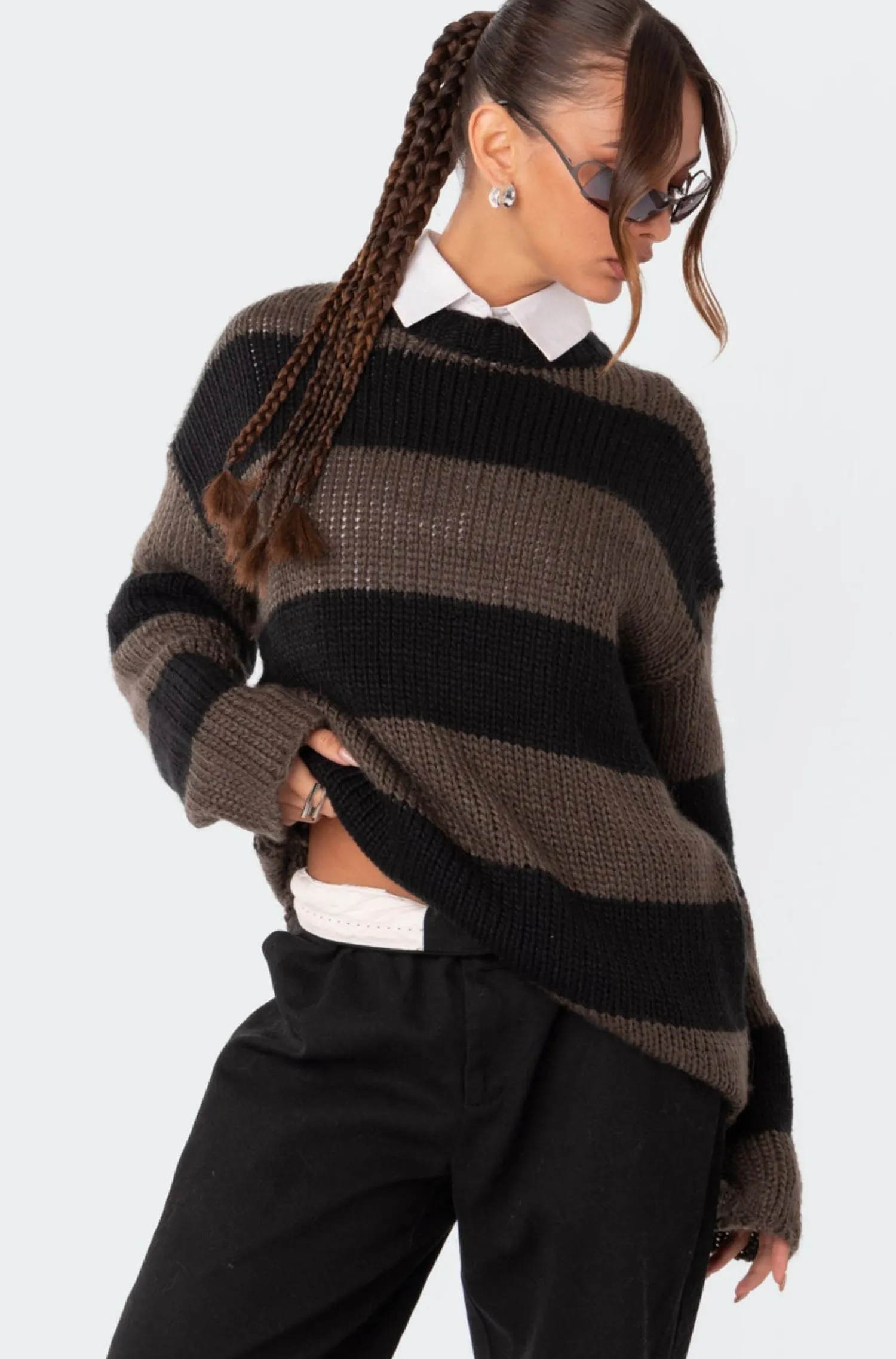 Sweaters & Cardigans | Long Sleeve Tops*edikted Striped Oversized Sweater MIX