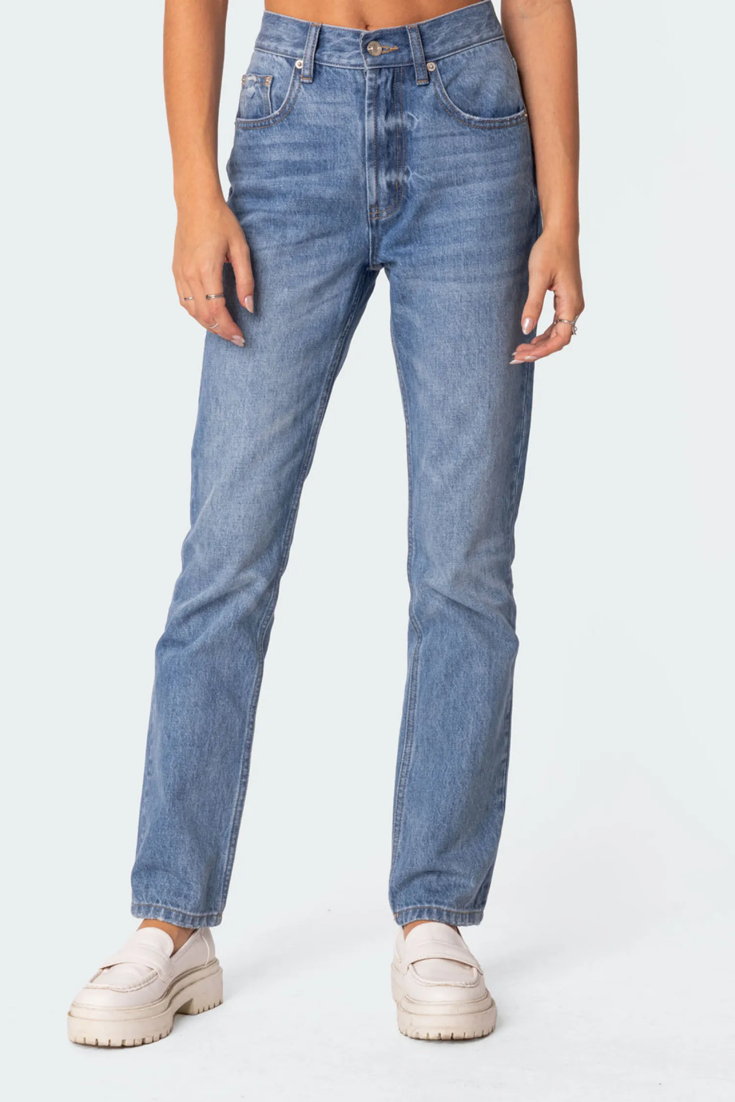 Jeans | Jeans*edikted Swift High Rise Straight Leg Jeans BLUE WASHED