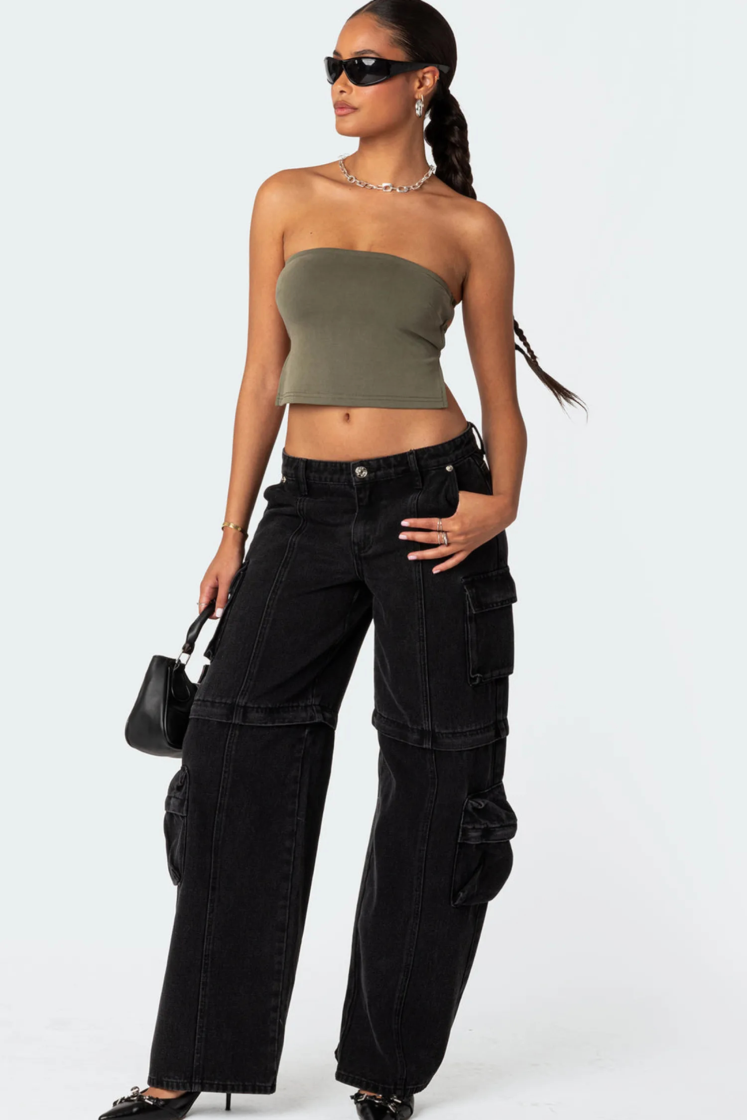 Crop Tops | Strapless Tops*edikted Tao Open Back Tube Top OLIVE