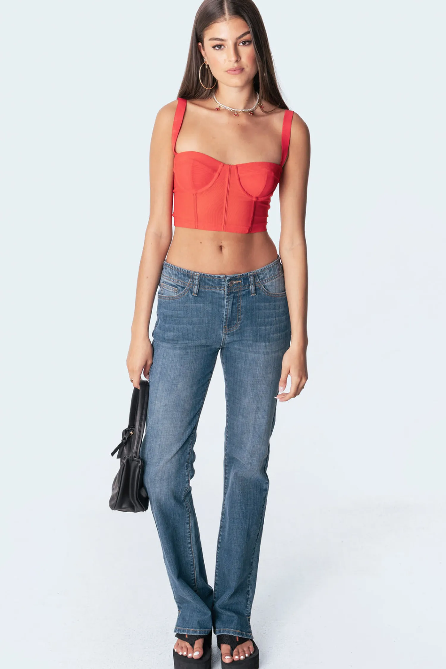 Crop Tops | Corsets*edikted Teagen Mesh Corset Top RED