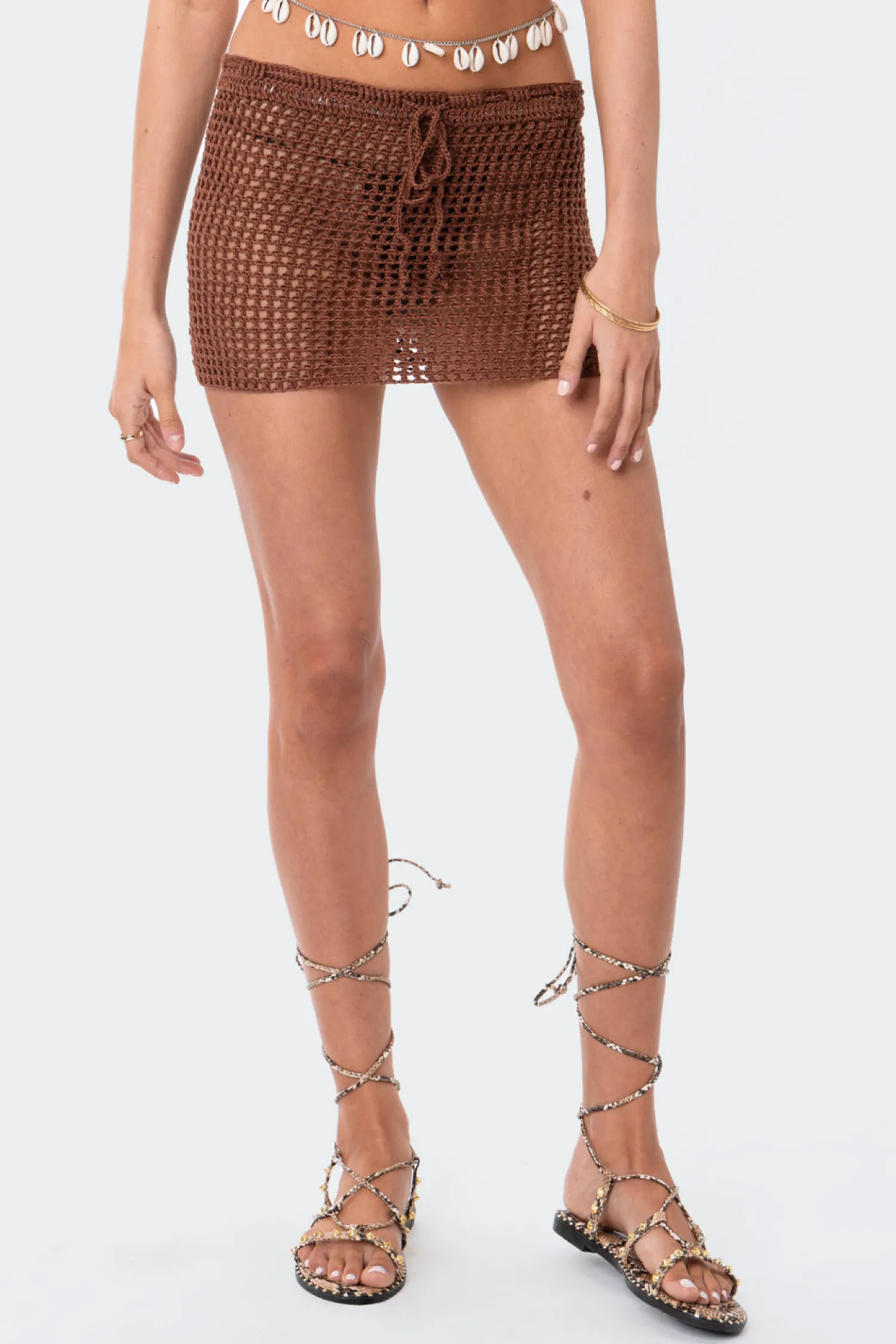 Skirts | Skirts*edikted Theo Crochet Mini Skirt BROWN