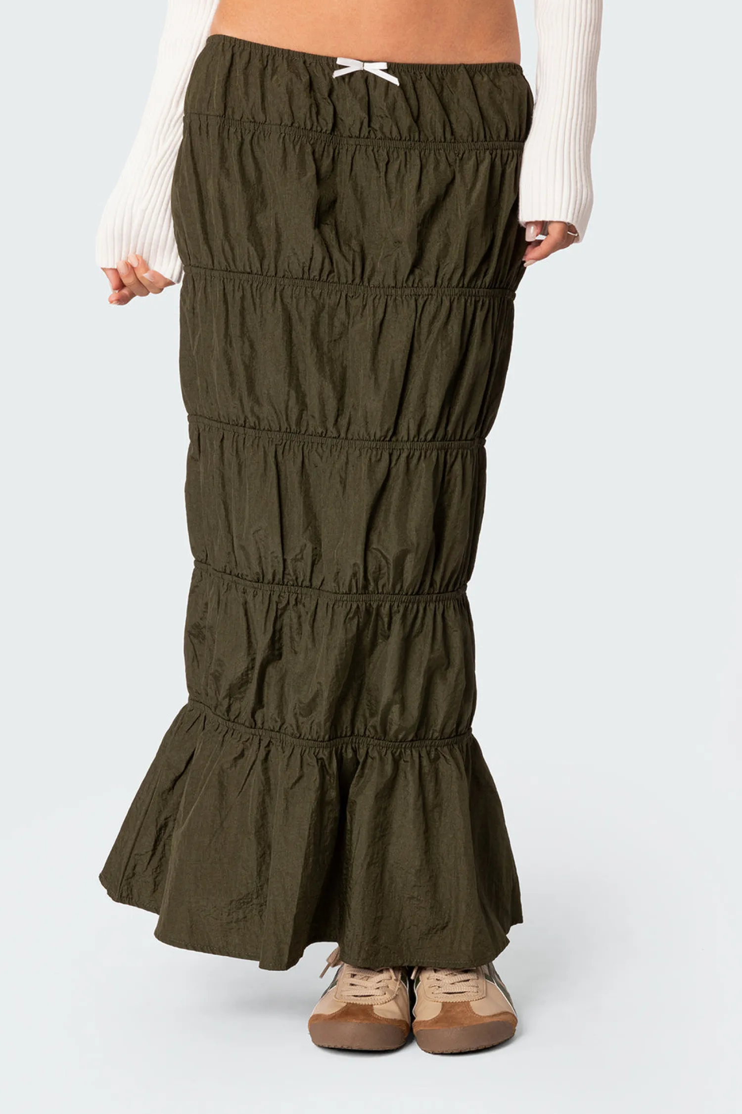 Skirts | Skirts*edikted Tiered Scrunch Maxi Skirt OLIVE