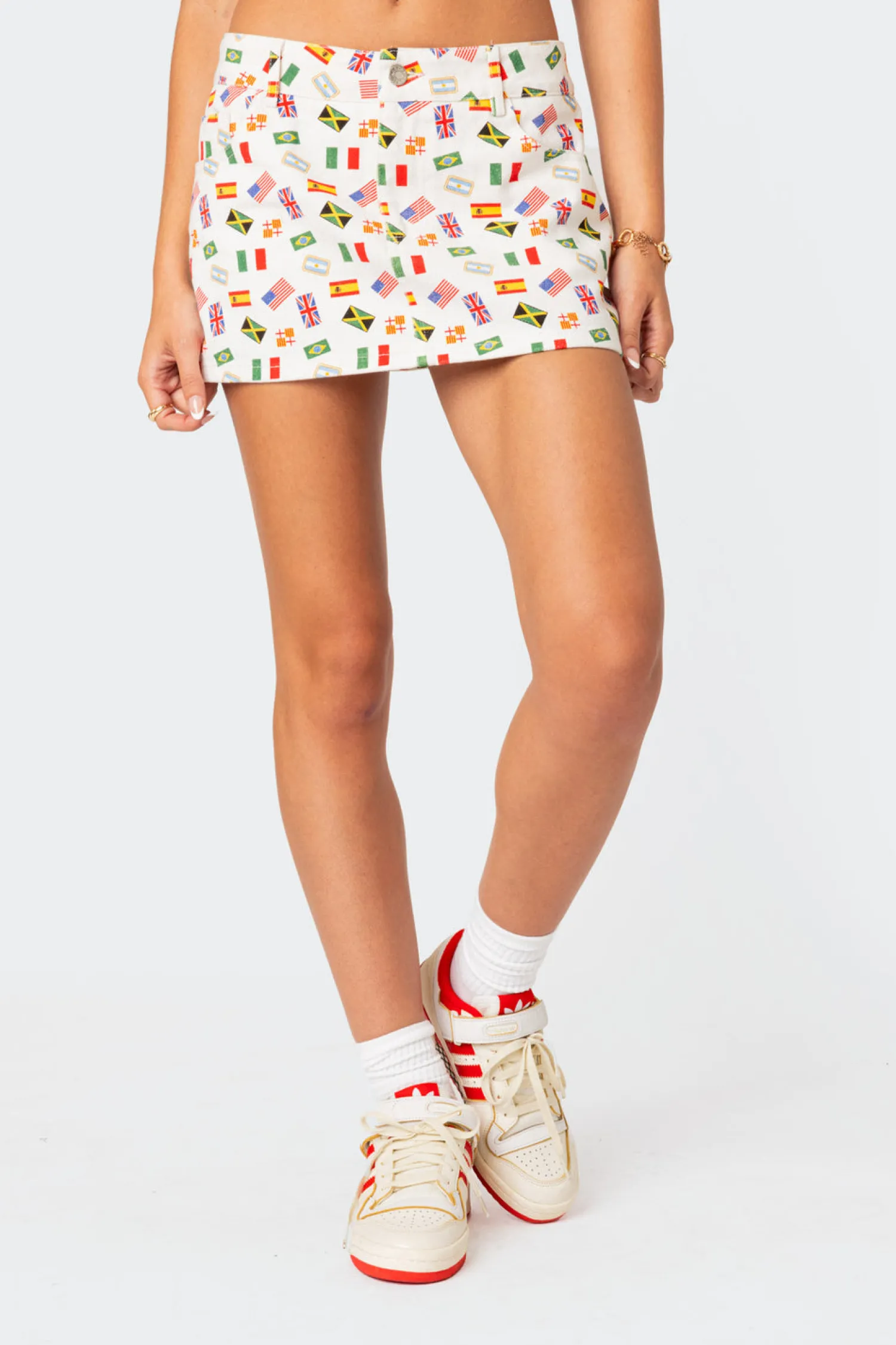 Skirts | Skirts*edikted Traveler Printed Denim Mini Skirt WHITE