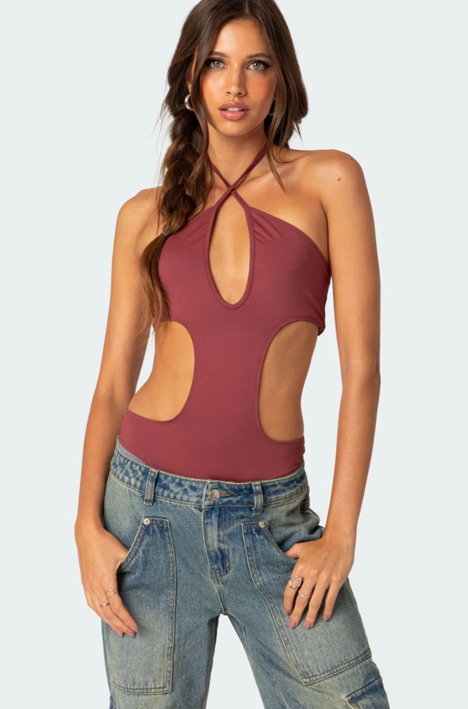 Bodysuits | Bodysuits*edikted Unity Cut Out Bodysuit BURGUNDY