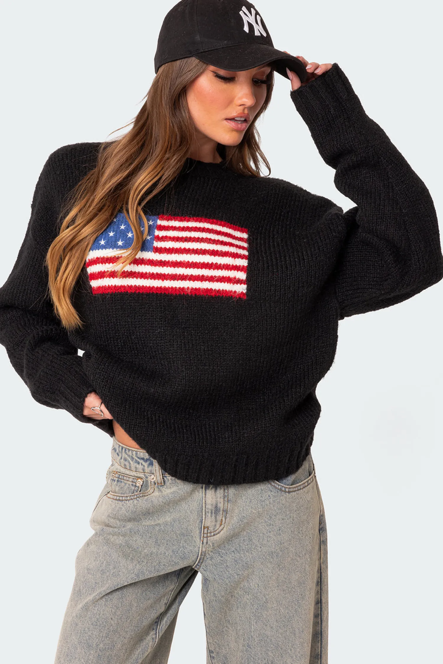 Sweaters & Cardigans | Long Sleeve Tops*edikted Usa Oversized Chunky Knit Sweater BLACK