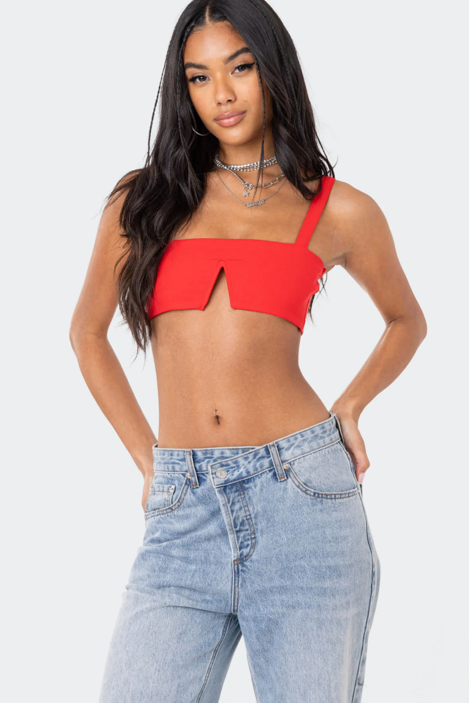 Crop Tops*edikted Valeria V Crop Top RED