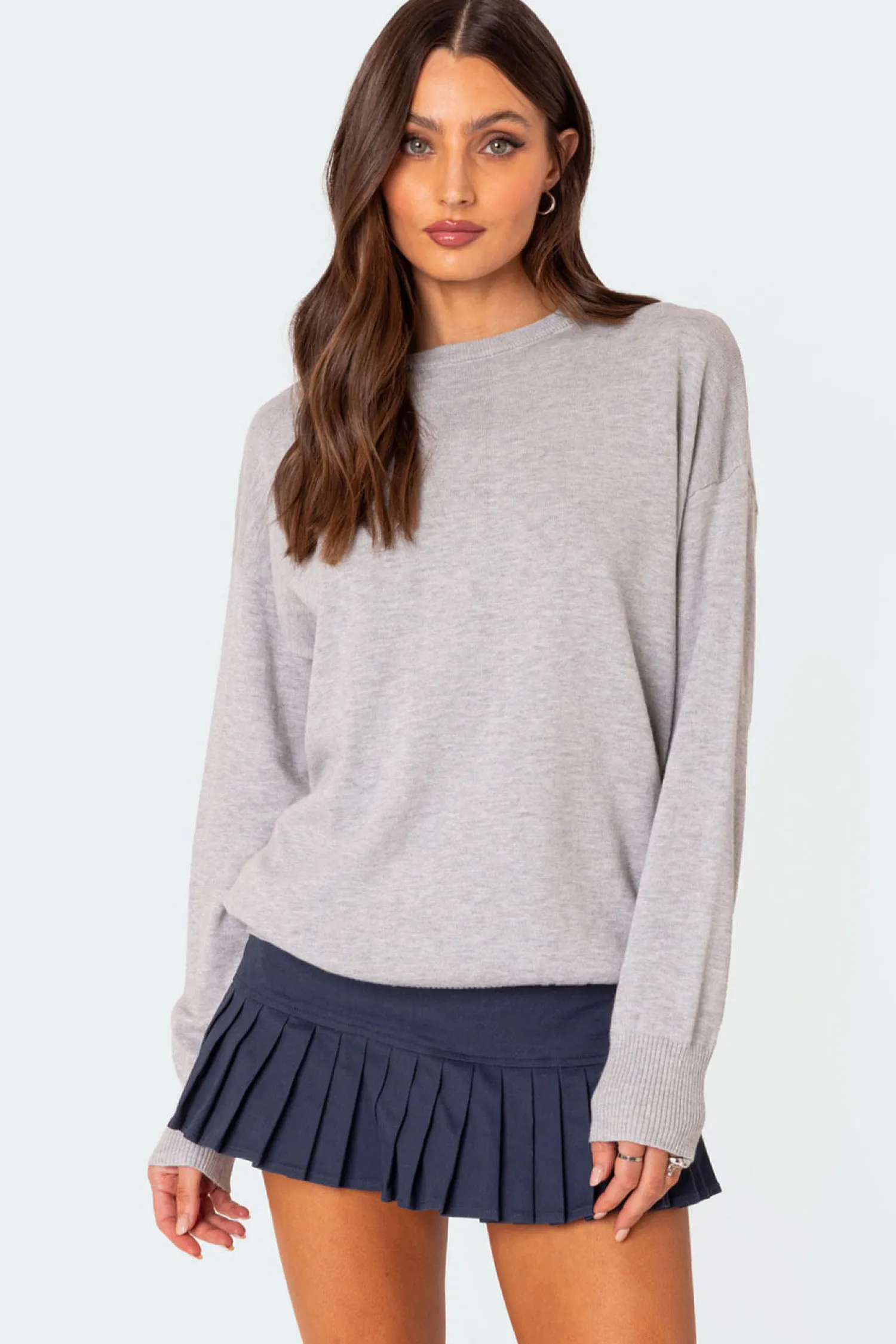 Sweaters & Cardigans | Long Sleeve Tops*edikted You Time Oversized Sweater GRAY MELANGE